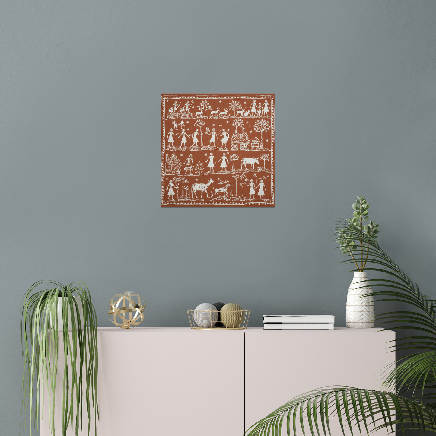 Tribal Tales - Warli Inspired - Fine Art Print